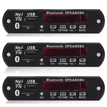 3X Bluetooth 5.0 MP3 Dekoderis Valdybos DC 5V (12V Automobilinis FM Radijo Modulis Parama TF USB AUX Automobilių Telefonas
