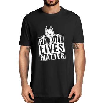 100% Medvilnės PitBull Gyvena Klausimas Šuo Gyvūnų Mylėtojai Crewneck Unisex Negabaritinių Vyrų Naujovė T-Shirt Moterims, Minkštas Atsitiktinis Tee EU Dydis