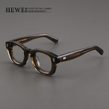Moterų aikštėje didelis skaitymo akiniai rėmeliai Vyrų recepto acetatas storio rėmo akiniai Retro mados trumparegystė rankų darbo akiniai