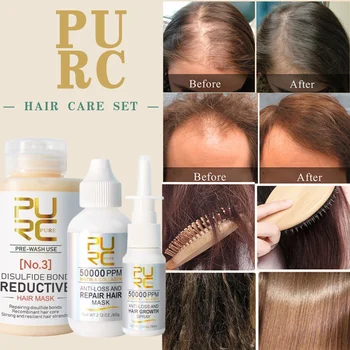 PURC Profesionali Plaukų Kaukė, Biotinas Plaukų Augimo Purškimo Kolageno Kondicionierius Kremas Nustatyti, Plaukų Slinkimas Gydymo Sausų Pažeistų Plaukų Priežiūra
