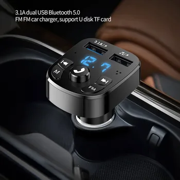 Automobilio Mp3 Grotuvas Dual USB Greitas Įkroviklis, FM Siųstuvas Bluetooth-compatible5.0 Laisvų Rankų Automobilinis Usb 