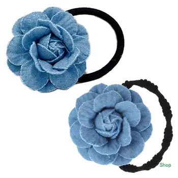 Dropship Gėlių Plaukų Įrašą Kirpčiukai Džinsinio audinio-Gėlių Staigius Camellia-Barrettes Lengvas