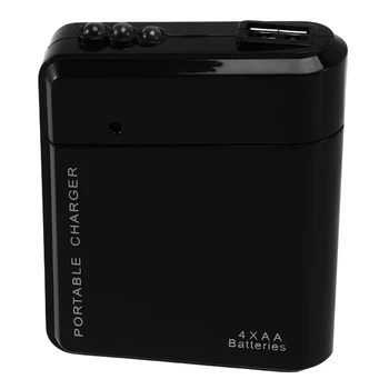 5X Black 4X AA Baterijos, Nešiojamų, Avarinis Energijos Įkroviklis USB mobilusis Telefonas