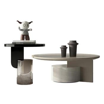 Kūrybos Dydžio apvalus Kavos staliukas Mišinys, Modernus Minimalistinio Kambarį Namuose Mažas Butas Pusėje Stalo