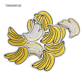 TIANXINYUE 20pcs/daug Bananų pleistras Siuvinėjimo Geležies Ant audinio Lopai Appliques Siuvimo Motyvas Badge 
