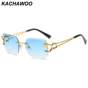 Kachawoo aikštėje taškus akiniai nuo saulės vyrai moterys mados saulės akiniai metalo be rėmelio Europos stilius populiarus apdailos mėlyna žalia