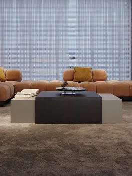 Šiaurės modernus minimalistinis žurnalinis staliukas, gyvenamasis kambarys modulis, bagažo dizaineris stiliaus derinys kavos staliukas