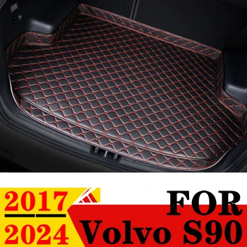 Automobilio bagažo skyriaus Kilimėlis Volvo S90 2017 2018 19-2024 Aukšto Pusėje Vandeniui atsparus Galinis Dangtis Kilimų Padas AUTO Uodega Priedai Įkrovos Linijinės
