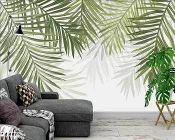 beibehang Užsakymą modernus naujas Šiaurės rankomis dažyti palmių lapų, tropinių augalų foną papel de parede tėtis peint