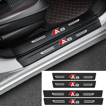 Anglies Pluošto, Automobilių Durų Slenkstį, Lipdukai, Galiniai bagažo skyriaus Slenksčio Juosta Audi A8 Logotipas Vandeniui Lipdukai Nusitrinti Plokštė Priedai
