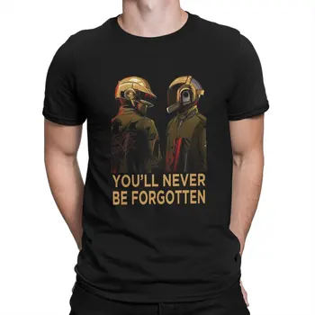 Vyrai T-Shirt Niekada Pamiršti Humoro Tee Marškinėliai Trumpomis Rankovėmis Daft Punk Elektroninės Muzikos Grupė Marškinėliai Crewneck Drabužiai