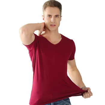 MRMT 2023 Nauja Vasaros vyriški T-shirt V-apykaklės Siauros Pusėje Plius trumparankoviai marškinėliai vyrams Pullove Viršūnės T-shirt