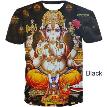 Ganeša Telaimina Jus Modelį Marškinėliai Indų Dramblys-vadovauja Dievas 3D Atspausdintas marškinėliai trumpomis Rankovėmis Vyrams, Moterims Drabužių Streetwear Viršūnės