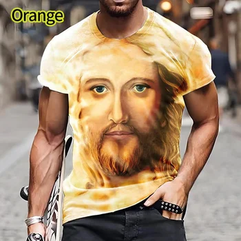 2023 Jėzaus Meilę Kiekvienas Krikščionis 3D Spausdinimo T-shirt mados Vyrų/Moterų trumpomis Rankovėmis Atsitiktinis marškinėliai
