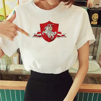 baltarusijos Tee moterims manga dizaineris juokinga marškinėlius moterų anime juokinga drabužių streetwear