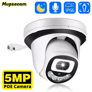 5MP IP Kamera su PoE AI Žmogaus Aptikimo, Nuotolinės Prieigos CCTV Saugumo Kamerų Dome Vandeniui Garso ir Vaizdo Stebėjimo už NVR Sistema