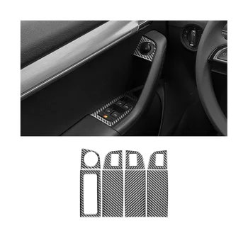 Automobilių Langų Pakėlimo mygtuką Skydelio Apdaila Dekoratyvinis Lipdukas Anglies Pluošto Skoda Octavia A7 2015-2020 M. Priedai