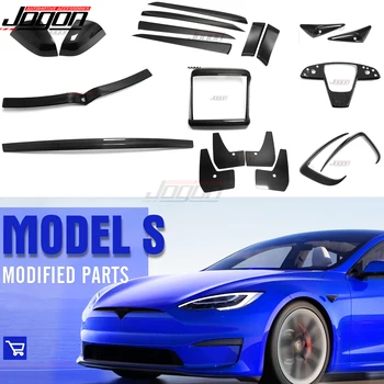 Už Tesla Model S X 2021-2023 Pusėje Valdomi Išoriniai Veidrodėliai Bžūp Priekinės Grotelės Bamperio Apdaila Galiniai Varantys Purvo Atvartais Sausas Anglies Pluošto Priedai