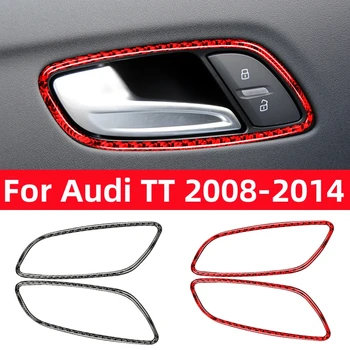 Audi TT 8N 8J MK123 TTRS 2008-2014 Priedai Anglies Pluošto, Automobilių Durys, Vidaus reikalų Tvarkyti Lipdukai Apdaila Durų Dubenį Lipdukas Dekoras