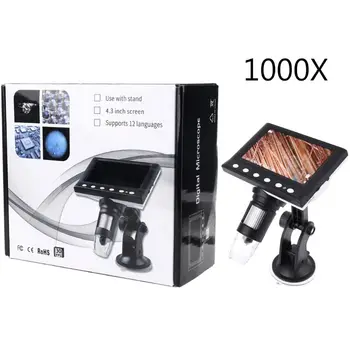 1000X Skaitmeninis Mikroskopas, Elektroninis Vaizdo Mikroskopai 4.3 Colių LCD Litavimo USB Mikroskopą, Telefono Remontas Didinamojo stiklo Stendas