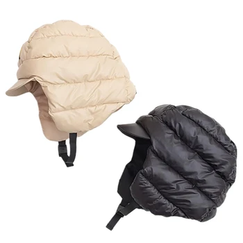 Moterų, Vyrų Skrybėlę Medvilnės Užpildymas Skrybėlę Žiemos Earflap Medžioklės Skrybėlę Slidinėjimo Kepurė Earflaps Skrybėlę H053