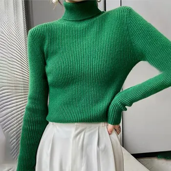 Moterų Naujų Mezgimo Megztinis Megztinis Ilgomis Rankovėmis Slim Golfo Megztiniai Rudens Žiemos Minkšti Palaidinės, Džemperiai Lady 2023