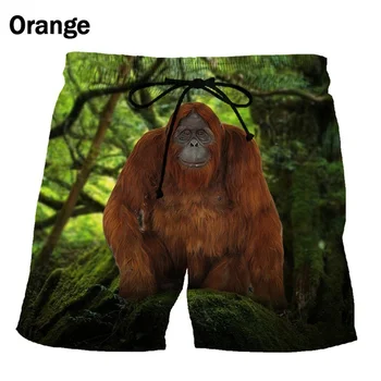 Vasaros 3D PrintingAnimal Šortai Orangutan/monkey Spausdinti Gorila Šortai Pora Juokinga Paplūdimio Šortai