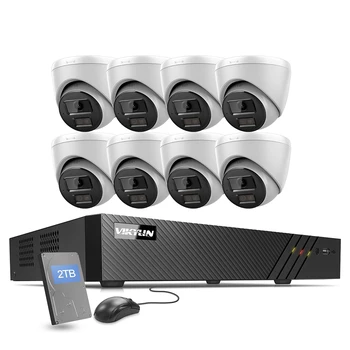 8 Kanalų VAIZDO stebėjimo Sistema POE Dome Home Security Ip Kamera 5MP Garso NVR Rinkinys Saugumo kamerų Sistema, IP66 Vaizdo Stebėjimo Komplektas