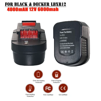 Black Decker 12V Įrankis Pakeitimo Baterijos NI-MH 4000mAh/6000mAh Tinka HPB12 FSB12 FS120B