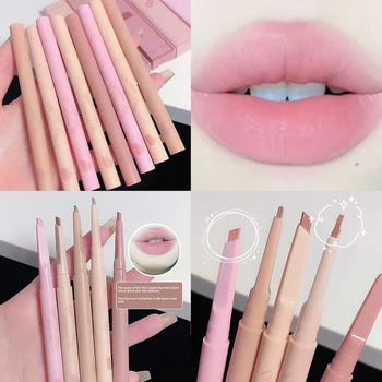 Matinis Lūpų Linijinės Pen Vandeniui Sklandžiai Aksomo Lipliner Pencil Ilgalaikis Kontūrinis Lūpų Non-Stick Nude Pink Lip Tint Makiažas