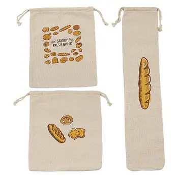Lino Duonos Maišelį Daugkartinio naudojimo Batono Raišteliu Saugojimo Krepšys Namų Amatininkas Duonos Laikymo Maišą maisto produktų laikymo maišą Už Batono