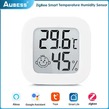 Tuya Smart Home ZigBee Temperatūros Jutiklis Drėgmės Jutiklis, Nuotolinio Valdymo Parama, Alexa, Google Namų Asistentas Smartlife