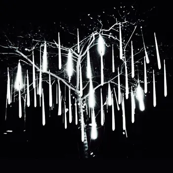 8 Vamzdžiai Led Meteoras Dušas Lietaus String Šviesos Girliandomis Street Kalėdų Eglutės papuošalus Lauko Naujųjų Metų Pasakų Sodas Žibintai