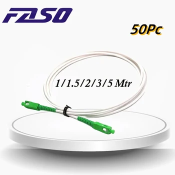 FASAS 50Pcs SC/APC-SC/APC SX Core Optinio Pluošto Kelias Laidas Singlemode G657A2 Simplex 3.0 mm, Balta LSZH Pluošto Striukė, Megztinis, Prancūzija