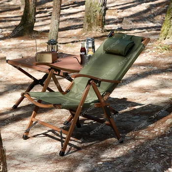 Lauko sulankstomoji kėdė, nešiojamų paplūdimio kėdės, pietų pertrauka, laisvalaikio kėdė, reguliuojama recliner, medžio masyvo recliner