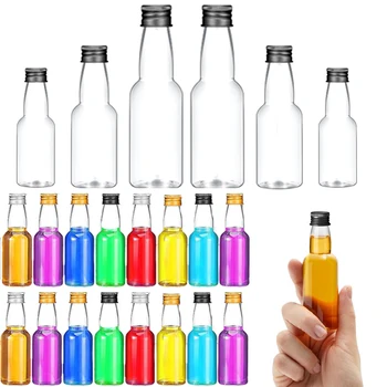 5VNT 30ML-150ML Tuščių Plastikinių Mini Alkoholiniai gėrimai Buteliuose su Aliuminio Dangteliais, Daugkartiniai Sulčių Butelis Vestuvėms Šalys PASIDARYK pats Apdailos